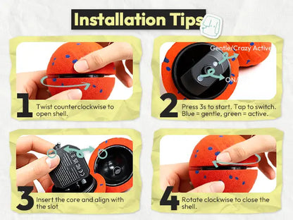 3.2-Inch Diameter Rechargeable 3-In-1 Dog Ball Toy with Motion Sensor - 3 Switchable Modes (Normal, Self-Moving, Bouncing, Rotating), E-TPU, Gentle, Eco-Friendly, Fast Charging, Waterproof, Safe, Rinse-Clean Outer Shell, 35Lb Capacity, Boredom Reducer