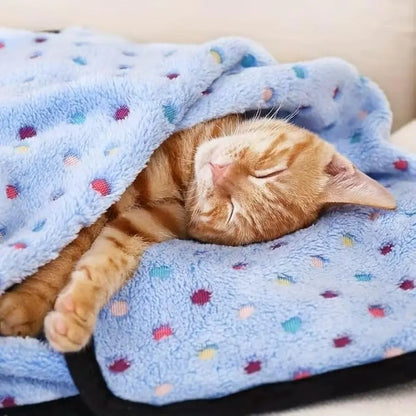 Soft Fluffy Fleece Pet Blanket for Dogs and Cats - Cute Print Design, Large Size (40" x 30") - 3 Pack