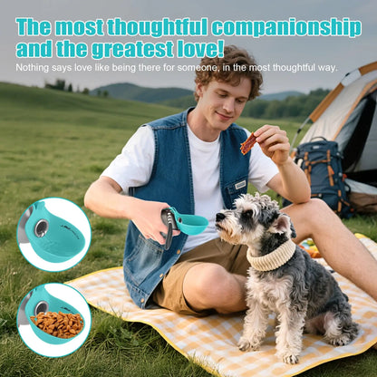 Lumikata 2-In-1 Portable Dog Water Bottle - 10Oz Stainless Steel, Silicone Foldable Bowl Mode, Leak-Proof Water Ball for Small Dog Walking, Pet Feeding Supplies, Water Bottles