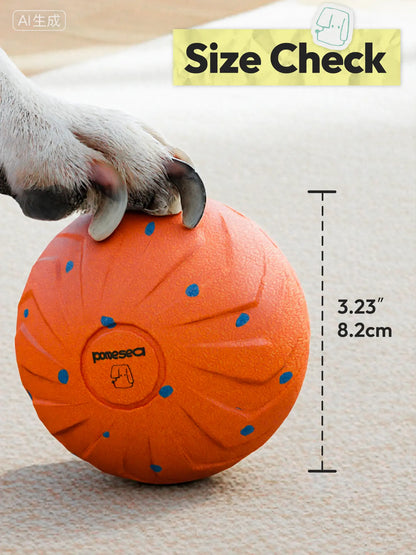 3.2-Inch Diameter Rechargeable 3-In-1 Dog Ball Toy with Motion Sensor - 3 Switchable Modes (Normal, Self-Moving, Bouncing, Rotating), E-TPU, Gentle, Eco-Friendly, Fast Charging, Waterproof, Safe, Rinse-Clean Outer Shell, 35Lb Capacity, Boredom Reducer