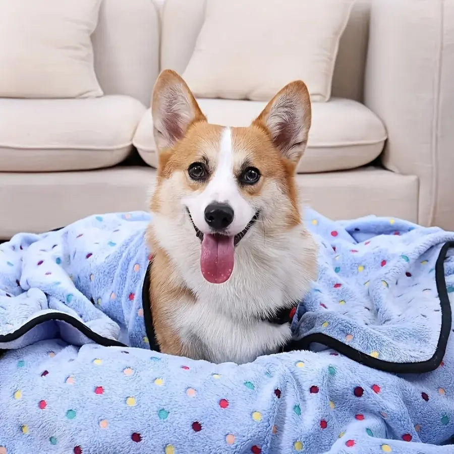 Soft Fluffy Fleece Pet Blanket for Dogs and Cats - Cute Print Design, Large Size (40" x 30") - 3 Pack