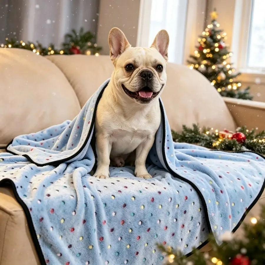 Soft Fluffy Fleece Pet Blanket for Dogs and Cats - Cute Print Design, Large Size (40" x 30") - 3 Pack