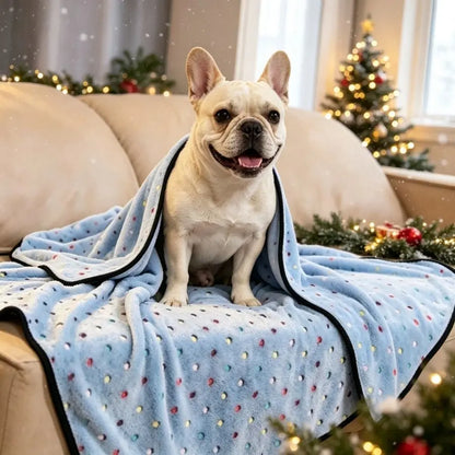Soft Fluffy Fleece Pet Blanket for Dogs and Cats - Cute Print Design, Large Size (40" x 30") - 3 Pack
