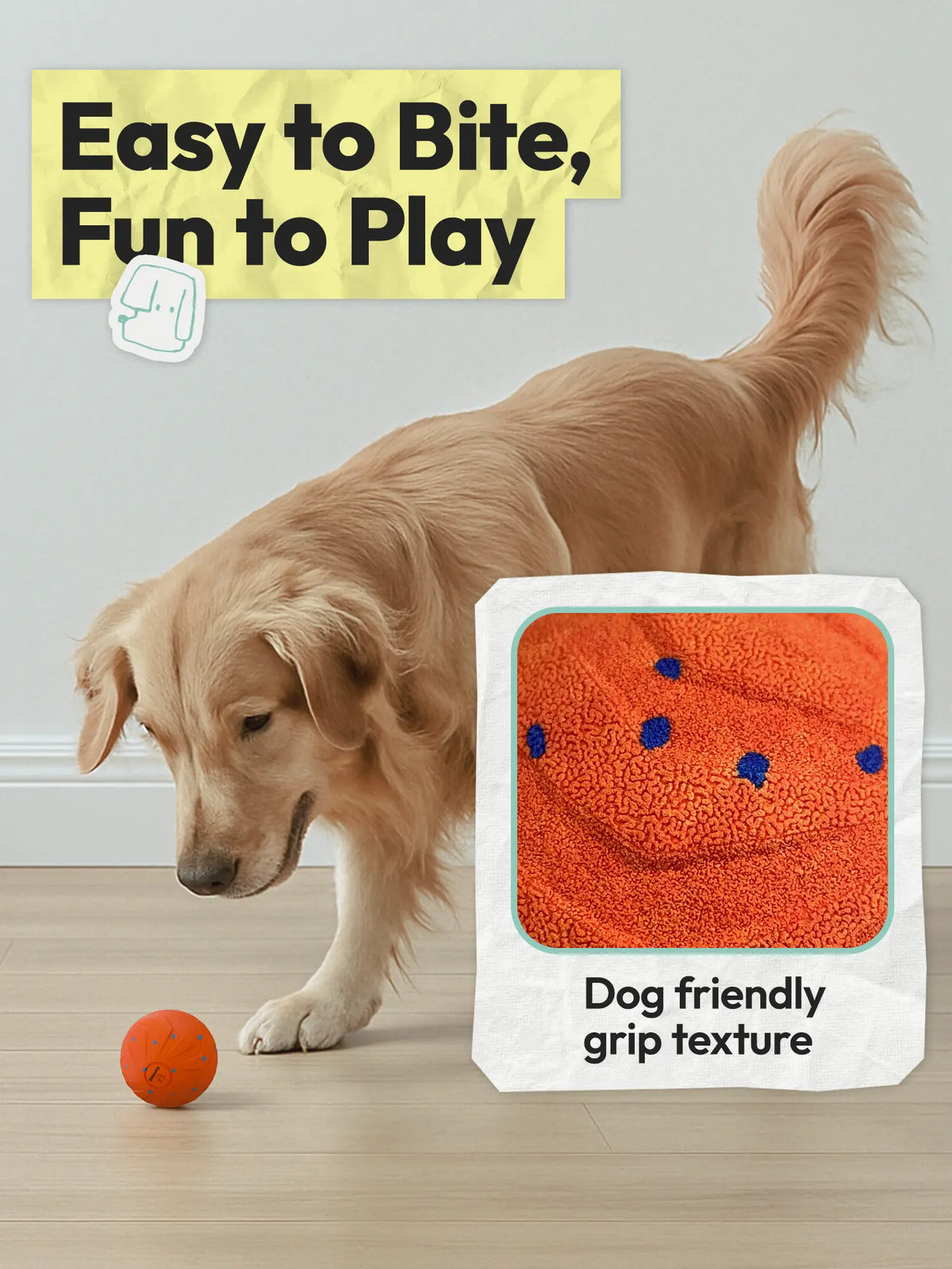 3.2-Inch Diameter Rechargeable 3-In-1 Dog Ball Toy with Motion Sensor - 3 Switchable Modes (Normal, Self-Moving, Bouncing, Rotating), E-TPU, Gentle, Eco-Friendly, Fast Charging, Waterproof, Safe, Rinse-Clean Outer Shell, 35Lb Capacity, Boredom Reducer