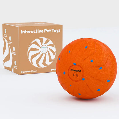 3.2-Inch Diameter Rechargeable 3-In-1 Dog Ball Toy with Motion Sensor - 3 Switchable Modes (Normal, Self-Moving, Bouncing, Rotating), E-TPU, Gentle, Eco-Friendly, Fast Charging, Waterproof, Safe, Rinse-Clean Outer Shell, 35Lb Capacity, Boredom Reducer