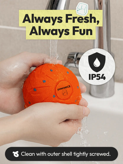 3.2-Inch Diameter Rechargeable 3-In-1 Dog Ball Toy with Motion Sensor - 3 Switchable Modes (Normal, Self-Moving, Bouncing, Rotating), E-TPU, Gentle, Eco-Friendly, Fast Charging, Waterproof, Safe, Rinse-Clean Outer Shell, 35Lb Capacity, Boredom Reducer