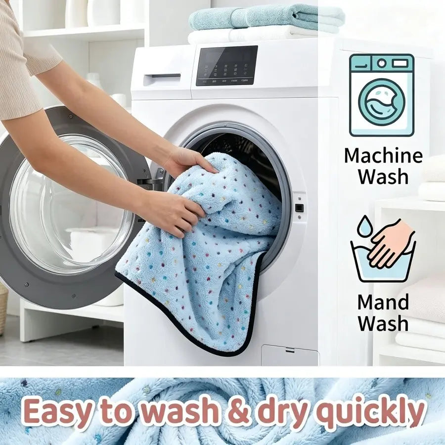 Soft Fluffy Fleece Pet Blanket for Dogs and Cats - Cute Print Design, Large Size (40" x 30") - 3 Pack