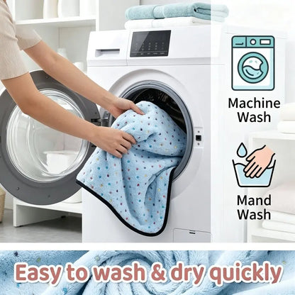 Soft Fluffy Fleece Pet Blanket for Dogs and Cats - Cute Print Design, Large Size (40" x 30") - 3 Pack