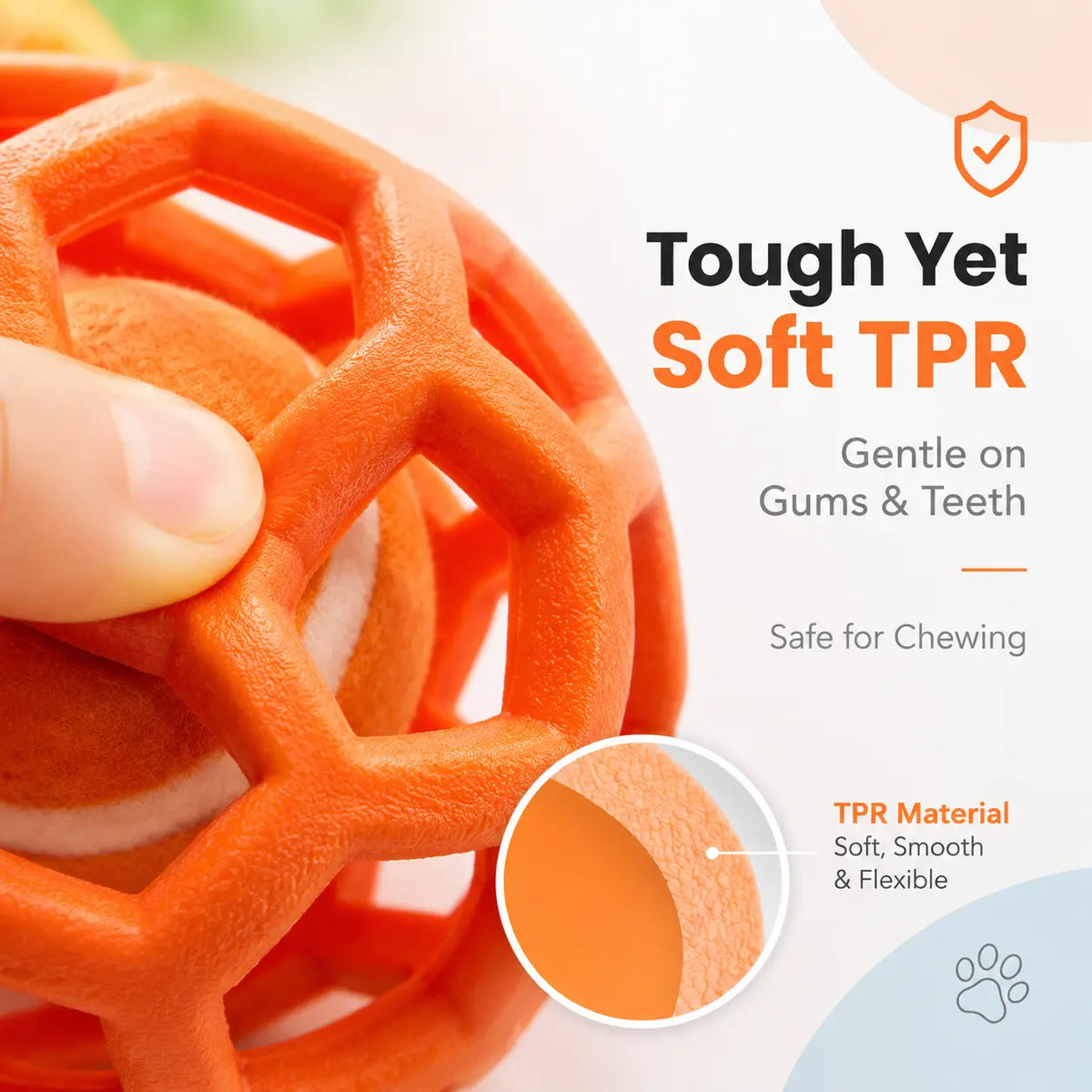 3-Pack Soft TPR Rubber Hollow Grid Dog Ball Toys - Double-Layer Design with Integrated Tennis Ball, 9cm Floating Fetch Toy for Anxiety Relief and Dental Care, Ideal for Small to Medium Dogs (Indoor and Outdoor Use)